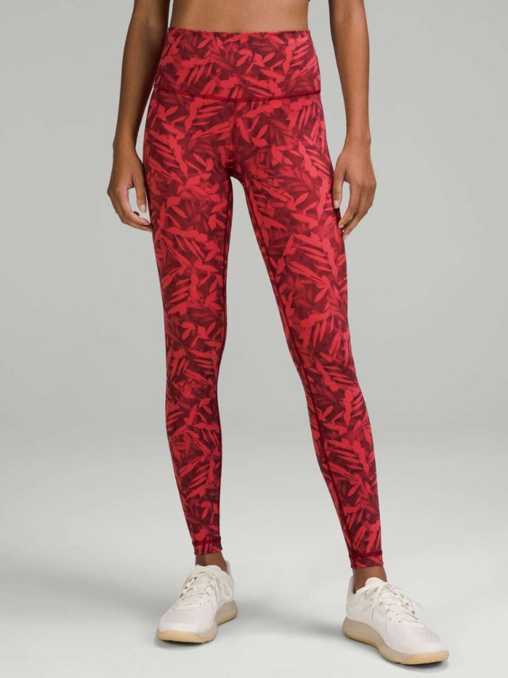 Lululemon Wunder Under 28" Leggings – Spray Leaf Fireside Red Multi - Size 20